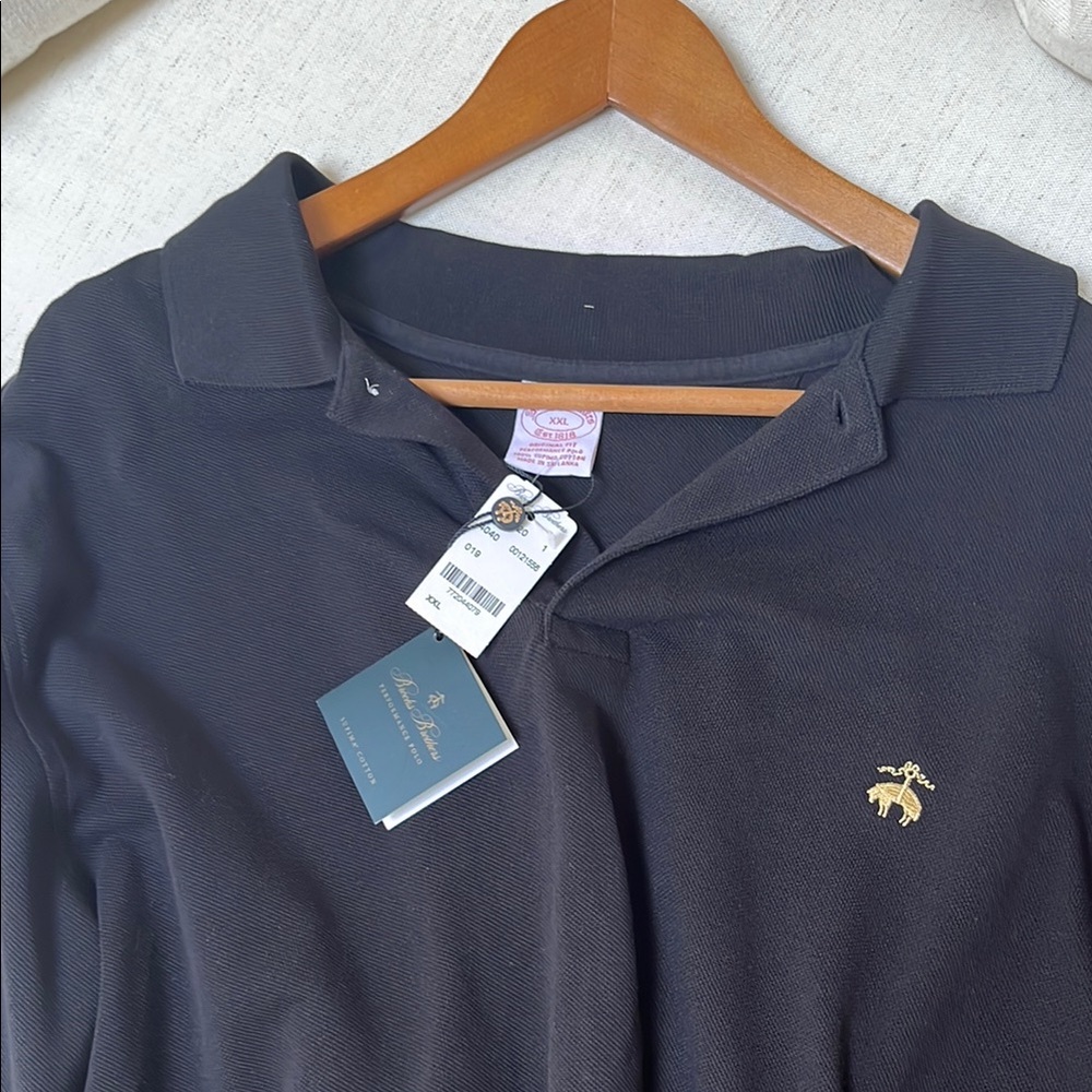 NWT Brooks Brothers Black Long Sleeve  Polo Size XXL - Picture 2 of 4